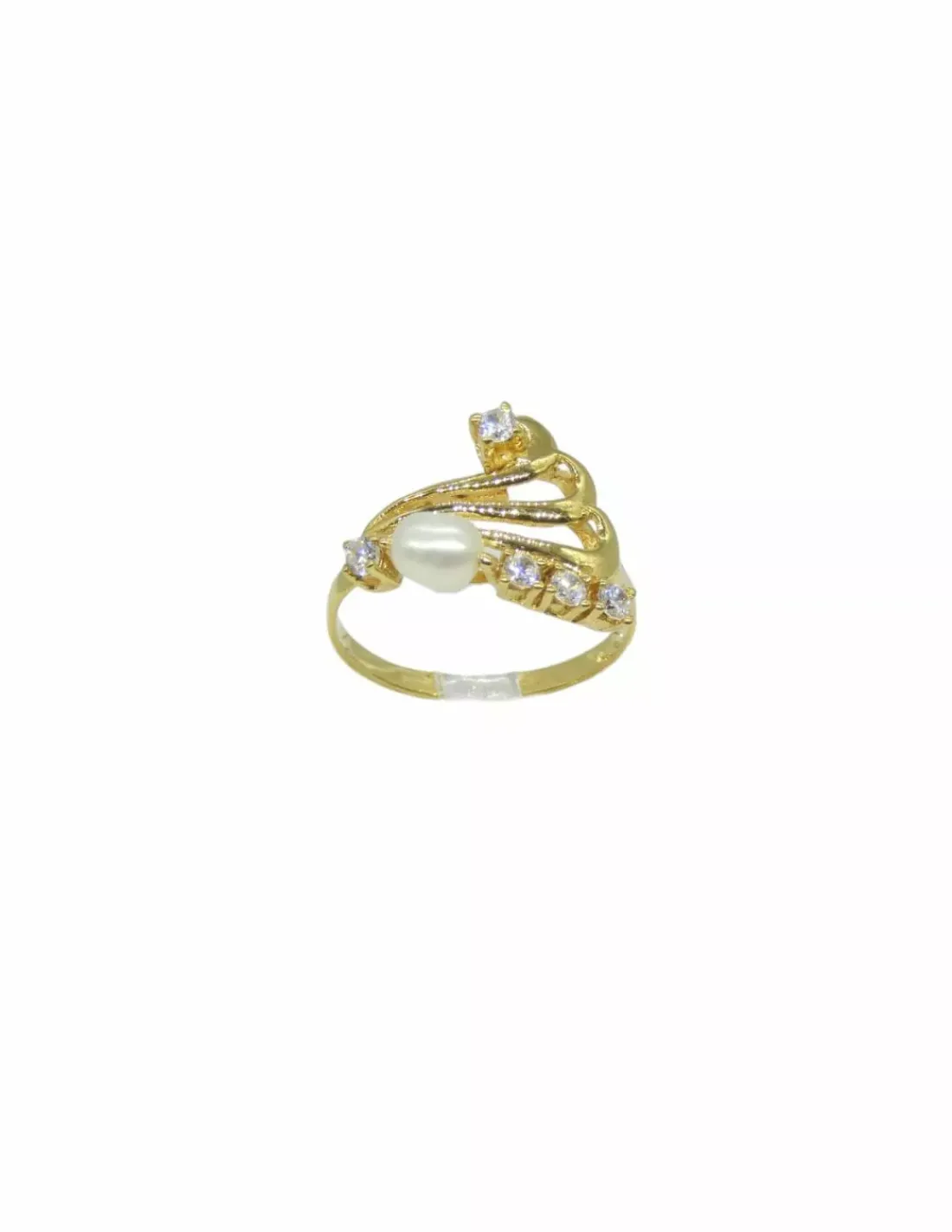 New Anillo perla y circonitas oro 18k - T.14 Anillos De Oro|Anillos