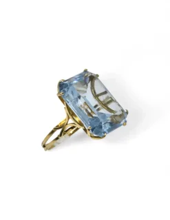 Clearance Anillo piedra agua marina oro 18k - T.16 Anillos De Oro|Anillos