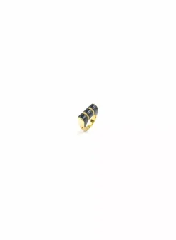 Shop Anillo piedra negra y circonitas oro 18k - T.17 Anillos De Oro|Anillos