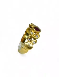Best Anillo piedra oval rosa circonitas oro 18k - T.20 Anillos De Oro|Anillos