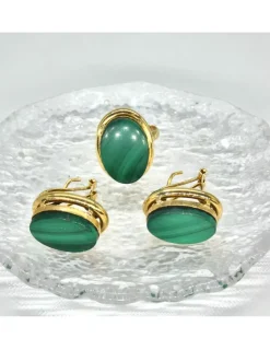 Best Sale Anillo piedra verde base calada oro 18k - T.13 Anillos De Oro|Anillos