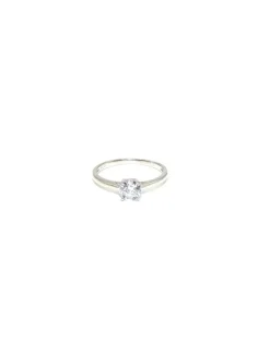 Best Anillo plata liso con circonita 6 mm redonda en 4 garras solitario - T.17 Anillos De Plata|Anillos