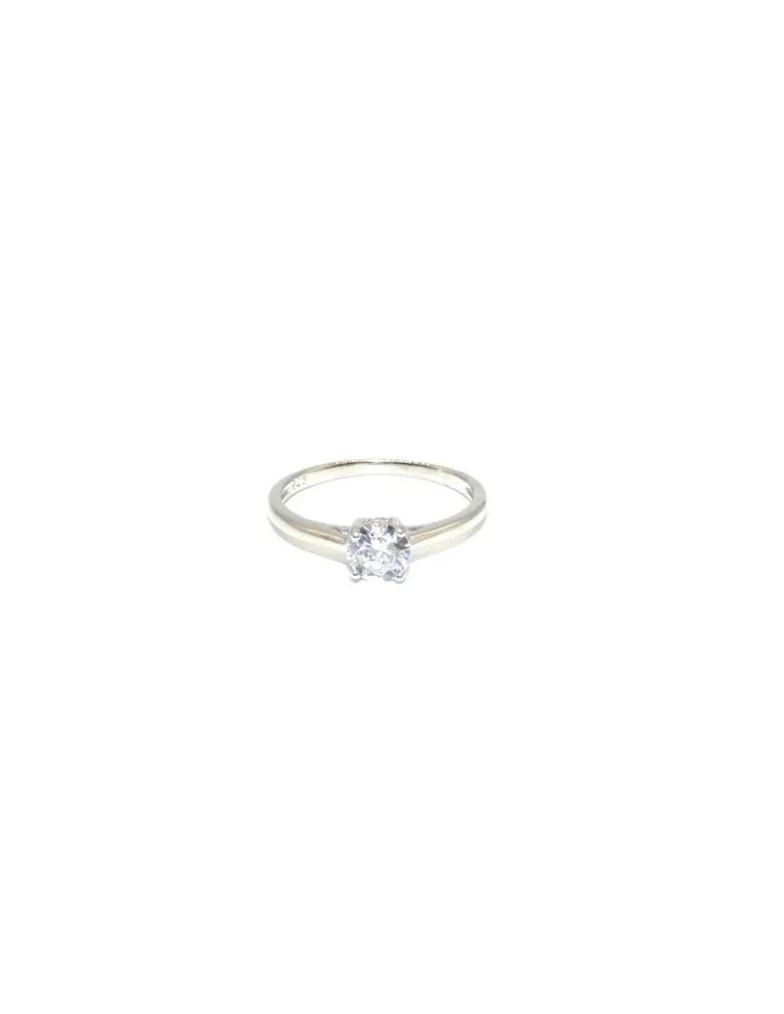 Best Anillo plata liso con circonita 6 mm redonda en 4 garras solitario - T.17 Anillos De Plata|Anillos