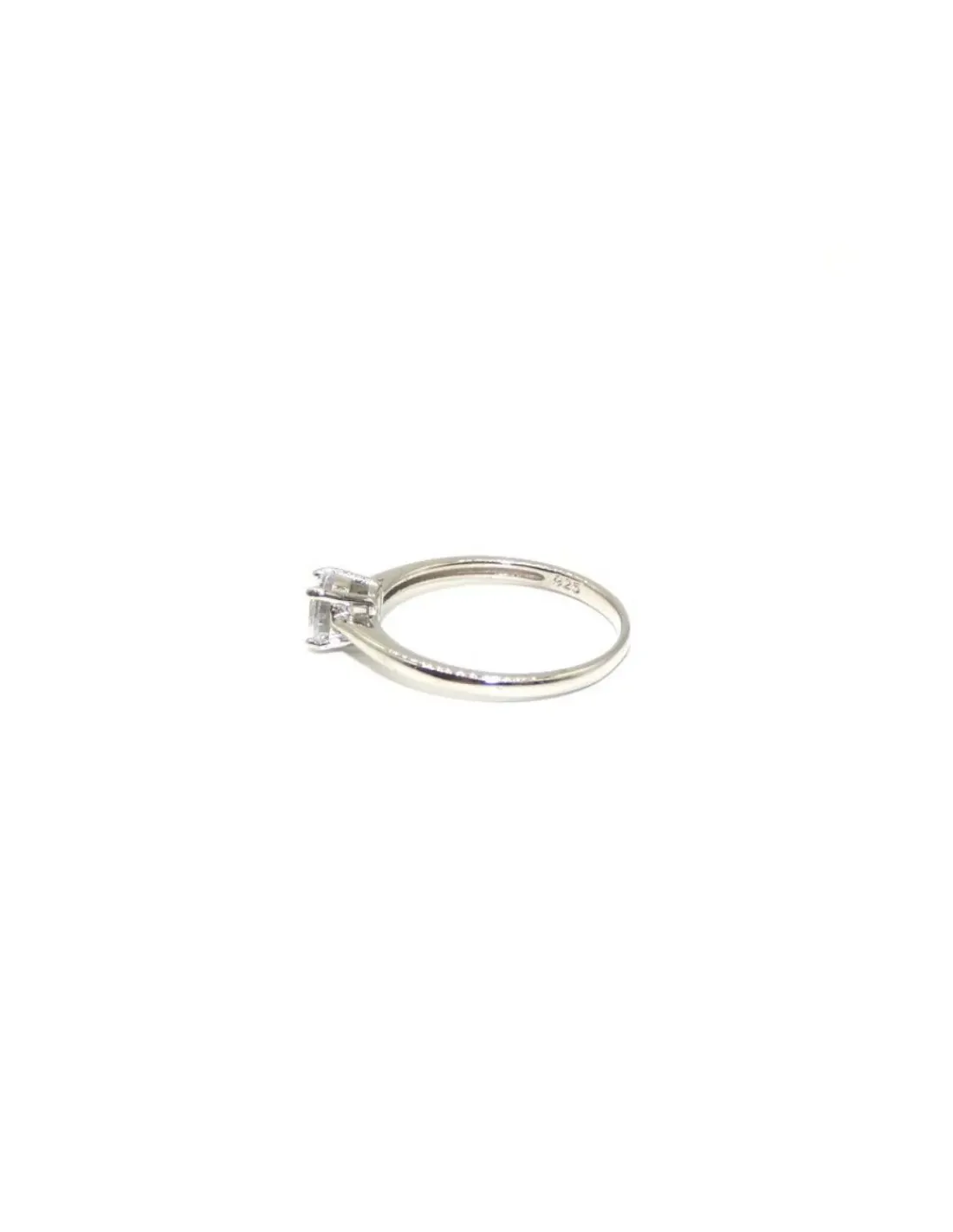 Best Anillo plata liso con circonita 6 mm redonda en 4 garras solitario - T.17 Anillos De Plata|Anillos