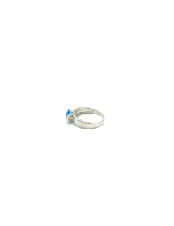 Best Anillo plata rodio circonita azul aguamarina Anillos De Plata|Anillos