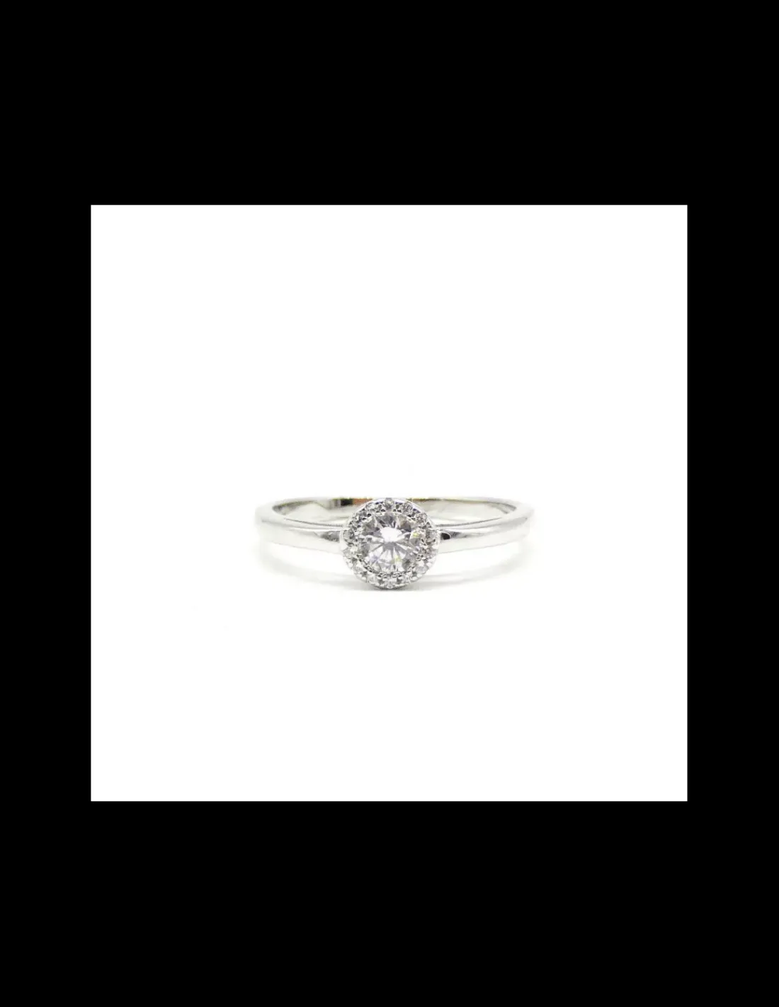 Online Anillo plata solitario chatón con circonitas alrededor - T.13 Anillos De Plata|Anillos