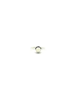 Store Anillo plata trenzado textura piedra redonda multicolor Anillos De Plata|Anillos