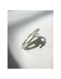 Online Anillo PLATINO 4 garras cuadrado brillante 0.09- T.12 Platino|Anillos Con Brillantes
