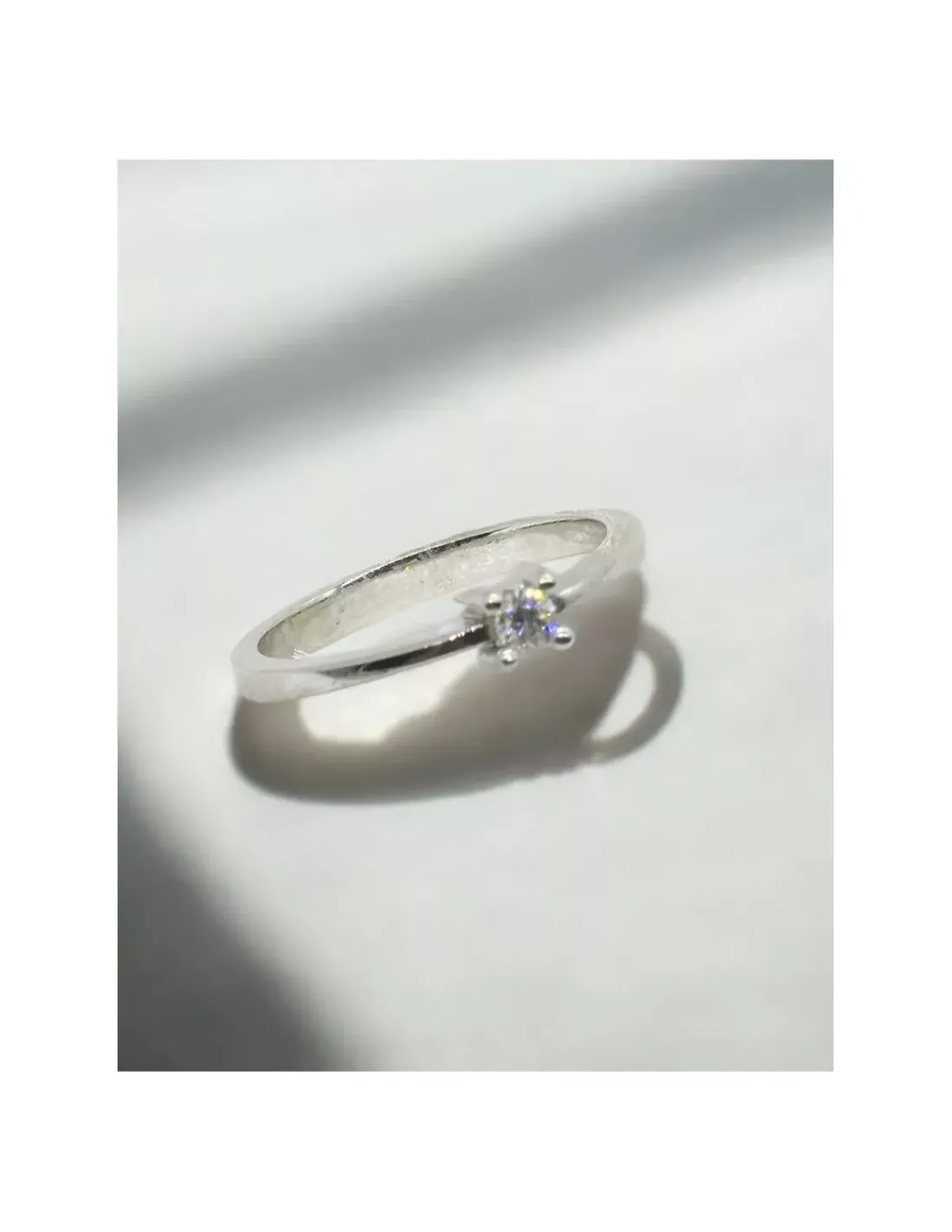 Online Anillo PLATINO 4 garras cuadrado brillante 0.09- T.12 Platino|Anillos Con Brillantes