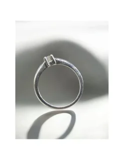 Online Anillo PLATINO 4 garras cuadrado brillante 0.09- T.12 Platino|Anillos Con Brillantes