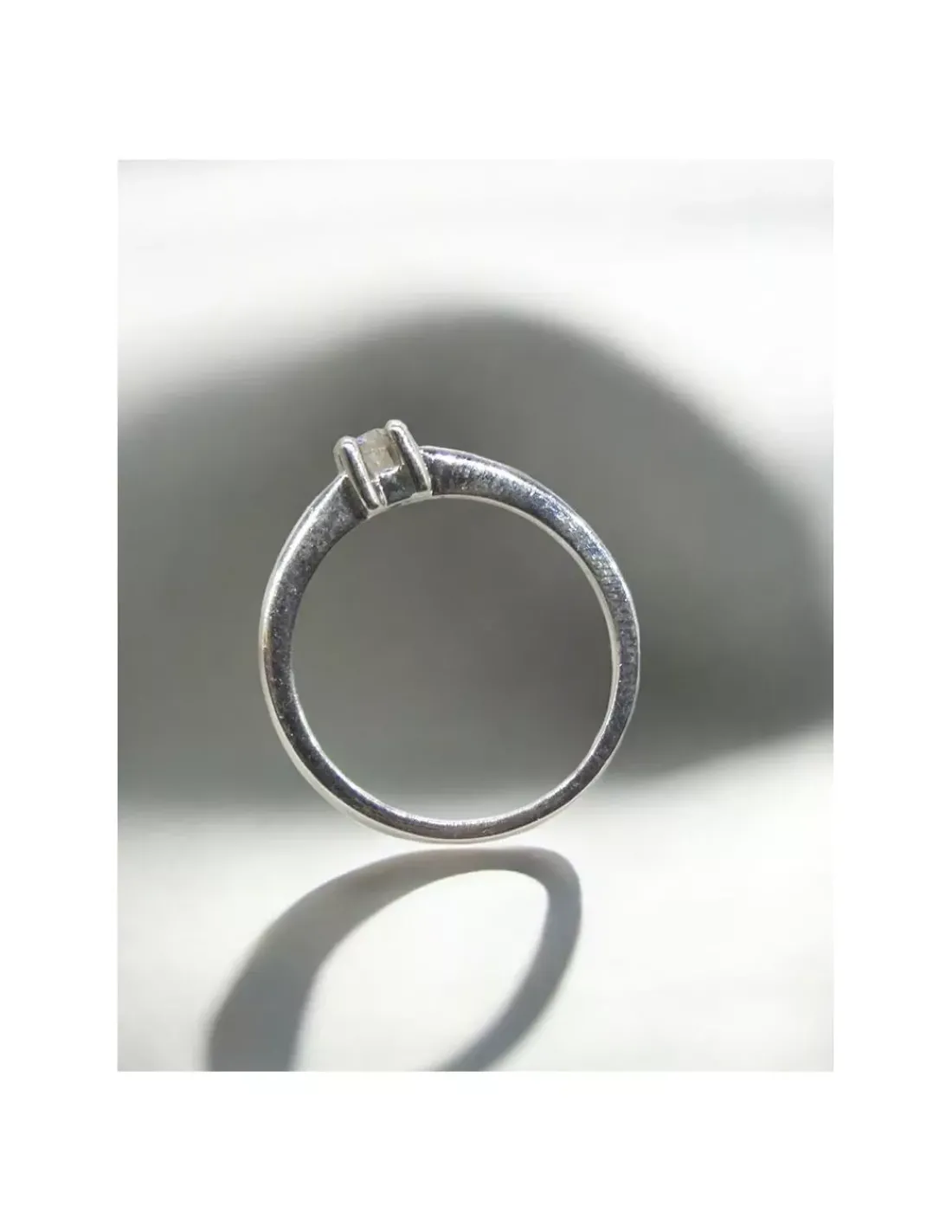 Online Anillo PLATINO 4 garras cuadrado brillante 0.09- T.12 Platino|Anillos Con Brillantes
