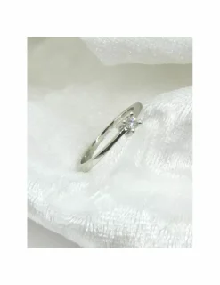Outlet Anillo PLATINO 4 garras cuadrado diamante 0.10ct - T.14 Platino|Anillos Con Brillantes