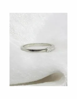 Cheap Anillo PLATINO 4 garras V diamante 0.10ct - T.14 Platino|Anillos Con Brillantes