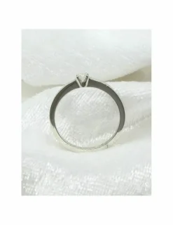 Cheap Anillo PLATINO 4 garras V diamante 0.10ct - T.14 Platino|Anillos Con Brillantes