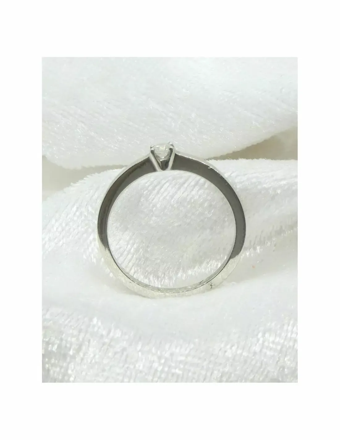 Cheap Anillo PLATINO 4 garras V diamante 0.10ct - T.14 Platino|Anillos Con Brillantes