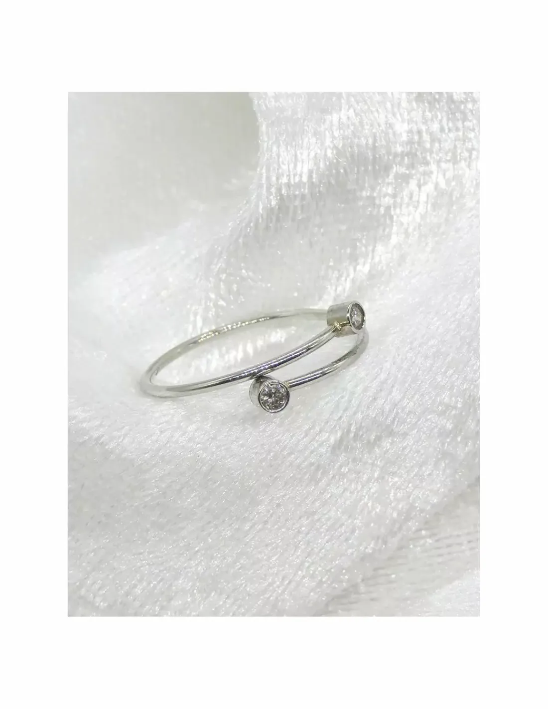 Hot Anillo PLATINO doble línea diamante 0.02ct - T.10 Platino|Anillos Con Brillantes