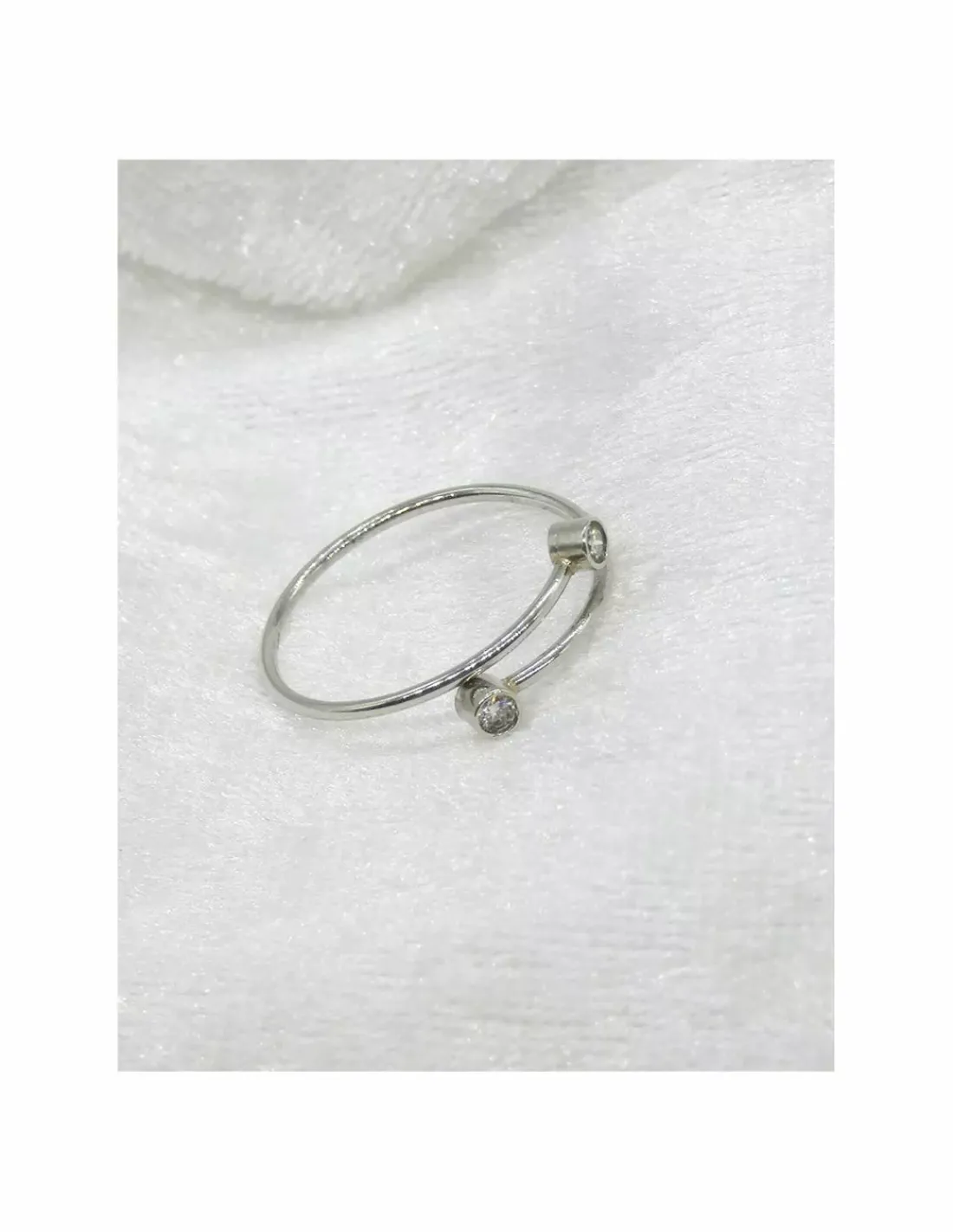 Hot Anillo PLATINO doble línea diamante 0.02ct - T.10 Platino|Anillos Con Brillantes
