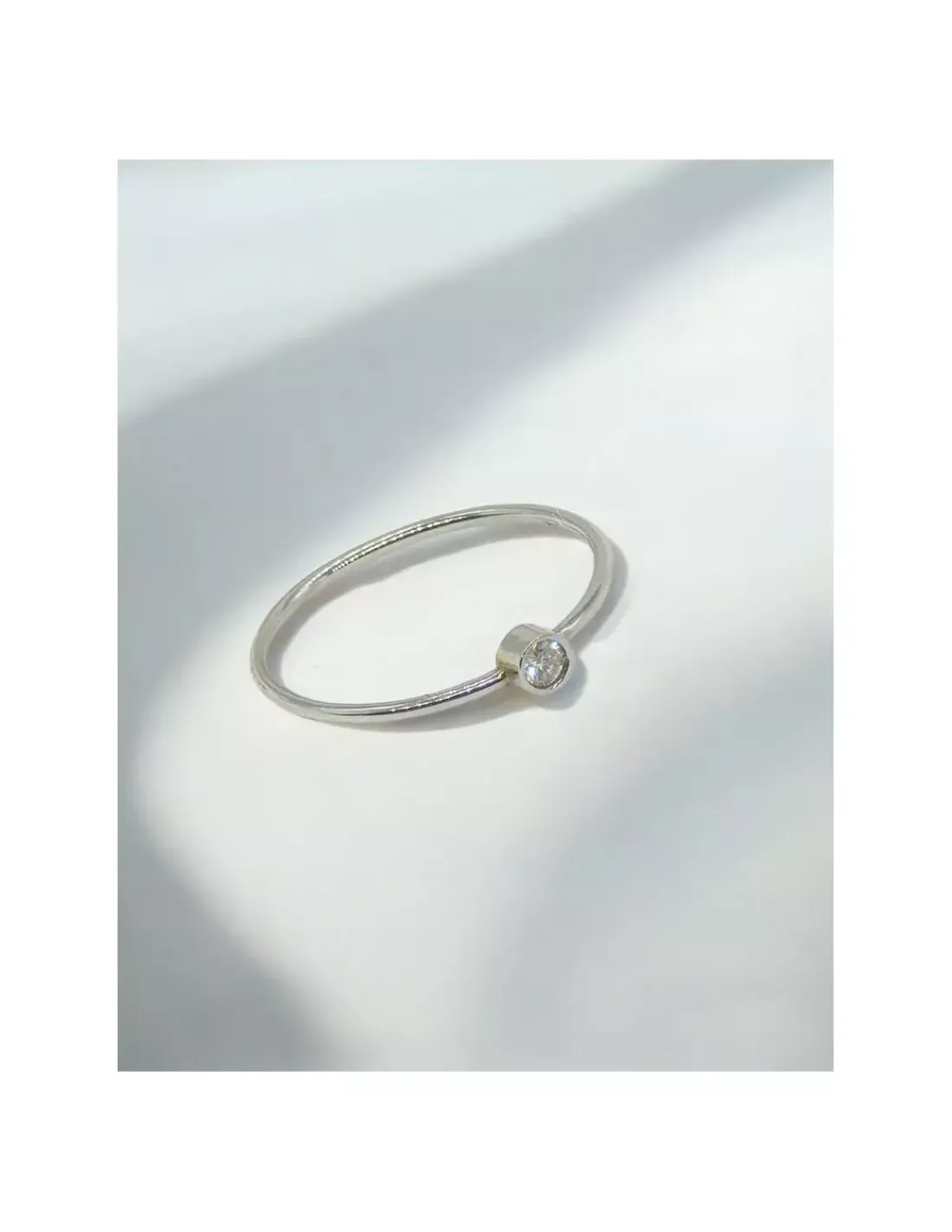 New Anillo PLATINO fino con diamante 0.03ct - T.13 Platino|Anillos Con Brillantes