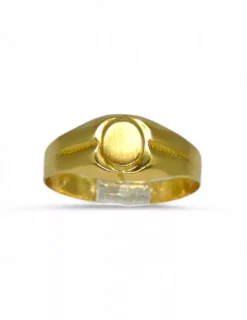 Store Anillo sello bebe ovalado líneas oro 18k - T.2 Sellos|Anillos De Oro