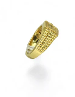 Outlet Anillo sello cuadrado con  diamantes oro 18k - T.22 Anillos Con Brillantes|Sellos