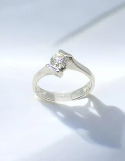 Store Anillo solitario abrazado con diamante oro 18k - T.11 Anillos Con Brillantes|Anillos De Oro