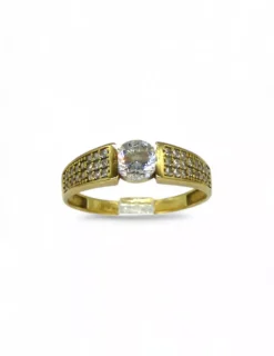 Shop Anillo solitario circonitas oro 18k - T.17 Anillos De Oro|Anillos