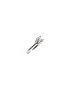 Fashion Anillo solitario circonita en montura 4 garras cuadradas Plata Anillos De Plata|Anillos