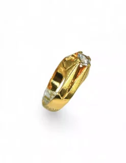 Sale Anillo solitario circonita oro 18k - T.15 Anillos De Oro|Anillos