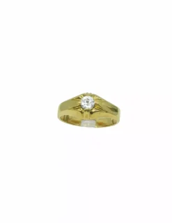 New Anillo solitario con circonita oro 18k - T.18 - 4,23gr Anillos De Oro|Anillos