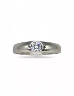 Hot Anillo solitario con diamante en chatón oro blanco mate 18k - T 25 Anillos Con Brillantes|Anillos De Oro