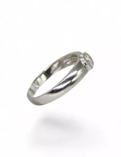 Hot Anillo solitario con diamante en chatón oro blanco mate 18k - T 25 Anillos Con Brillantes|Anillos De Oro