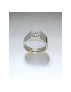 Outlet Anillo solitario con diamante oro blanco 18k - T.18 Anillos Con Brillantes|Anillos De Oro