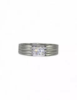 Discount Anillo solitario con diamante cuatro garras oro blanco mate 18k - T 28 Anillos Con Brillantes|Anillos De Oro