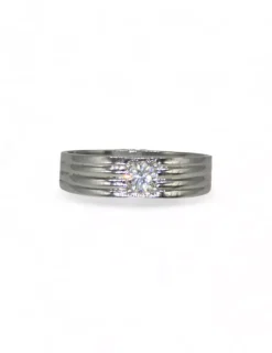 Discount Anillo solitario con diamante cuatro garras oro blanco mate 18k - T 28 Anillos Con Brillantes|Anillos De Oro