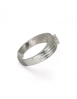 Discount Anillo solitario con diamante cuatro garras oro blanco mate 18k - T 28 Anillos Con Brillantes|Anillos De Oro