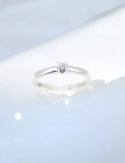 Cheap Anillo solitario con diamante oro blanco 18k - T.14 Anillos Con Brillantes|Anillos De Oro Blanco
