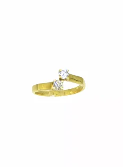 Clearance Anillo solitario con dos diamantes oro 18k - T.11 Anillos Con Brillantes|Anillos De Oro