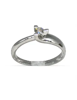 Fashion Anillo solitario de pedida con diamante en tres garras oro blanco 18k - T.12 Anillos Con Brillantes|Anillos De Oro Blanco