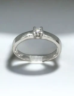 Fashion Anillo solitario de pedida con diamante en cuatro garras oro blanco 18k - T.11 Anillos Con Brillantes|Anillos De Oro