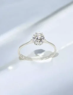 Flash Sale Anillo solitario ocho garras con diamante oro blanco 18k - T.24 Anillos De Oro Blanco|Anillos