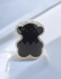 Discount Anillo TOUS color ónix y diamantes oro 18k - T.15 Anillos Con Brillantes|Pendientes Con Brillantes