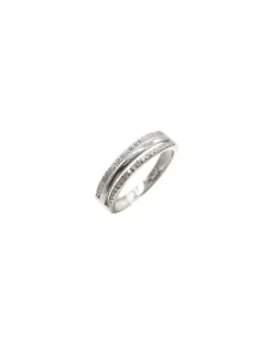 Flash Sale Anillo tres bandas, circonitas-lisa-circonitas plata 925 rodio Anillos De Plata|Anillos