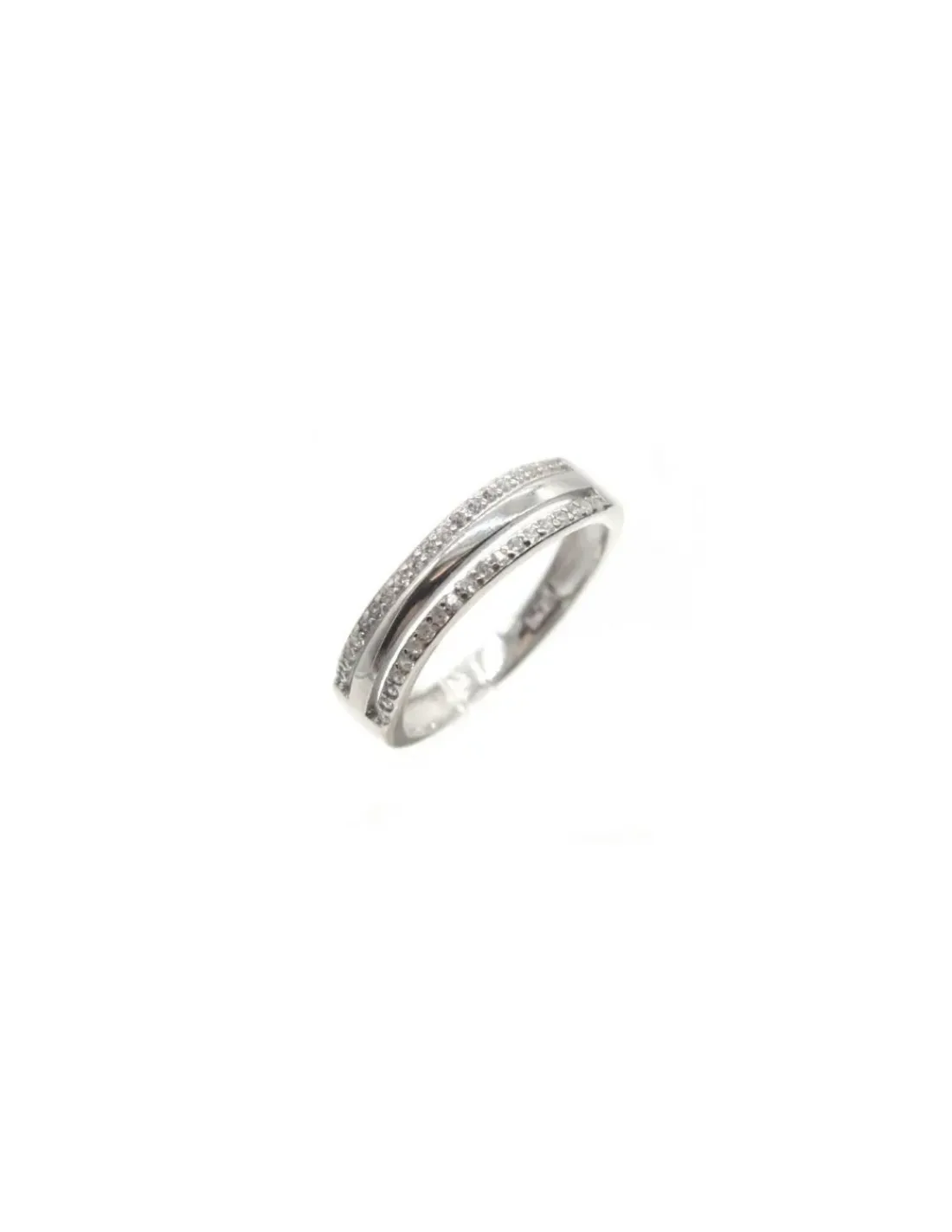 Flash Sale Anillo tres bandas, circonitas-lisa-circonitas plata 925 rodio Anillos De Plata|Anillos