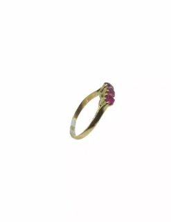 Best Anillo tres circonitas fucsia oro 18k - T.13 Anillos De Oro|Anillos