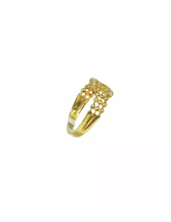 New Anillo tres filas bolitas con motivo circonitas oro 18k - T.16 Anillos De Oro|Anillos