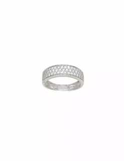 Best Sale Anillo tres filas circonitas oro blanco 18k - T.15 Anillos De Oro Blanco|Anillos De Oro