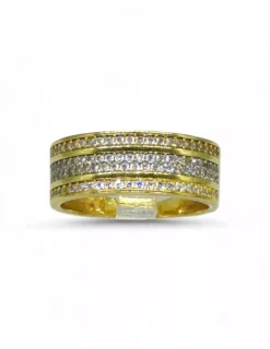 New Anillo tres filas de circonitas oro 18k - T.15 Anillos De Oro|Anillos