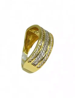 New Anillo tres filas de circonitas oro 18k - T.15 Anillos De Oro|Anillos