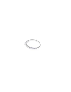 Hot Anillo un lateral rugoso circonita 8 garras plata Anillos De Plata|Anillos