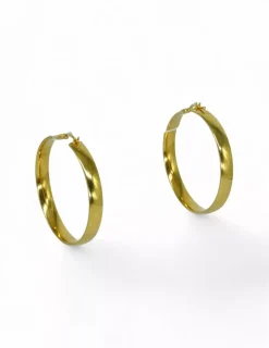 Store Aros lisos planos oro 18k Aros De Oro|Pendientes De Oro